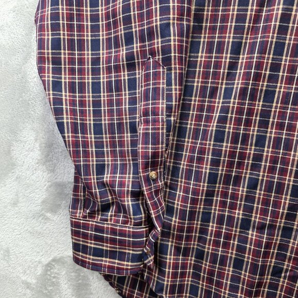 Pendleton Shirt Mens Large Red Plaid Virgin Wool Sir Pendleton Button Down - Picture 2 of 9
